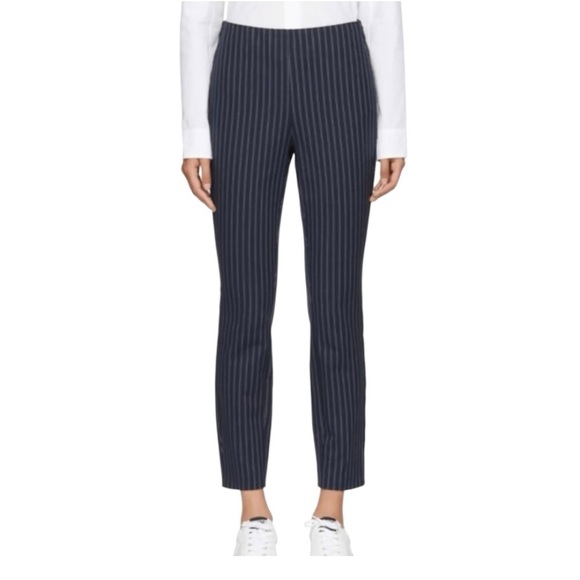 rag & bone Pants - Rag & Bone Simone Navy Blue Twill Pinstriped Trouser Pants Women’s 8